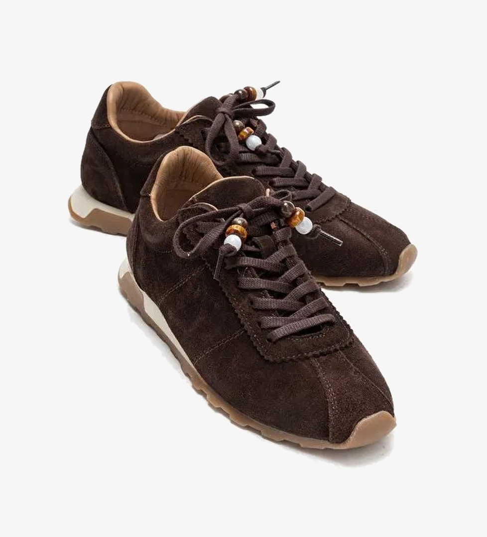 Luvi Shoes Luvi Shoes Belirsiz BREA Kahverengi Süet Hakiki Deri Boncuklu Kadın Günlük Sneaker | Boyner Belirsiz - 1. görsel