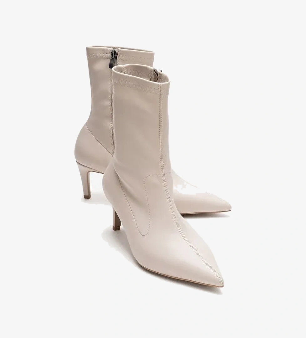 Luvi Shoes Luvi Shoes ROSSANO Bej Streç Kadın İnce Topuklu Bot | Boyner Bej - 1. görsel