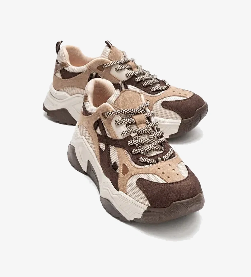 LECCE Kahverengi Süet Multi Kadın Spor Ayakkabı - Görsel 1