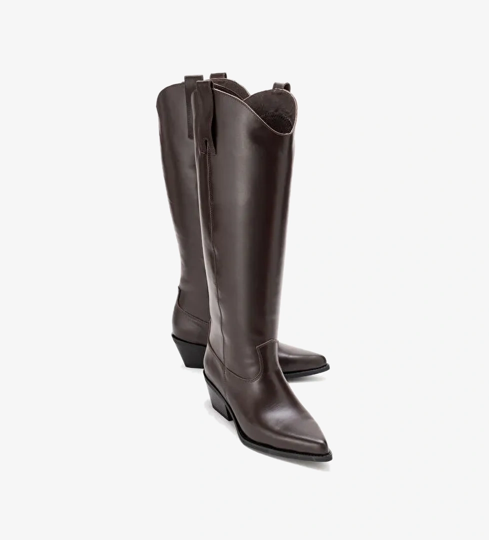 Luvi Shoes Luvi Shoes ANIA Kahverengi Cilt Hakiki Deri Kadın Western Çizme Bot | Boyner Kahverengi - 1. görsel