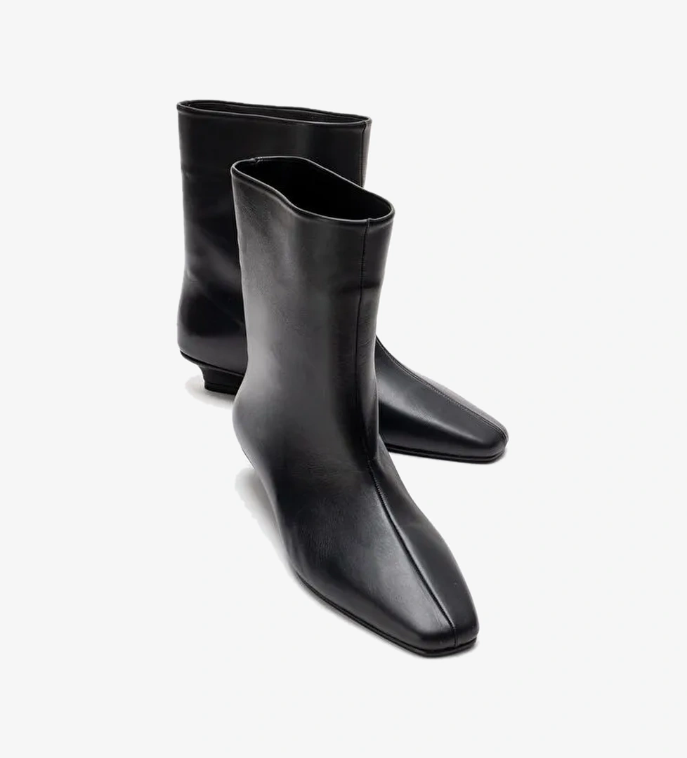 NACHO Siyah Cilt Hakiki Deri Kadın Bot - Görsel 1