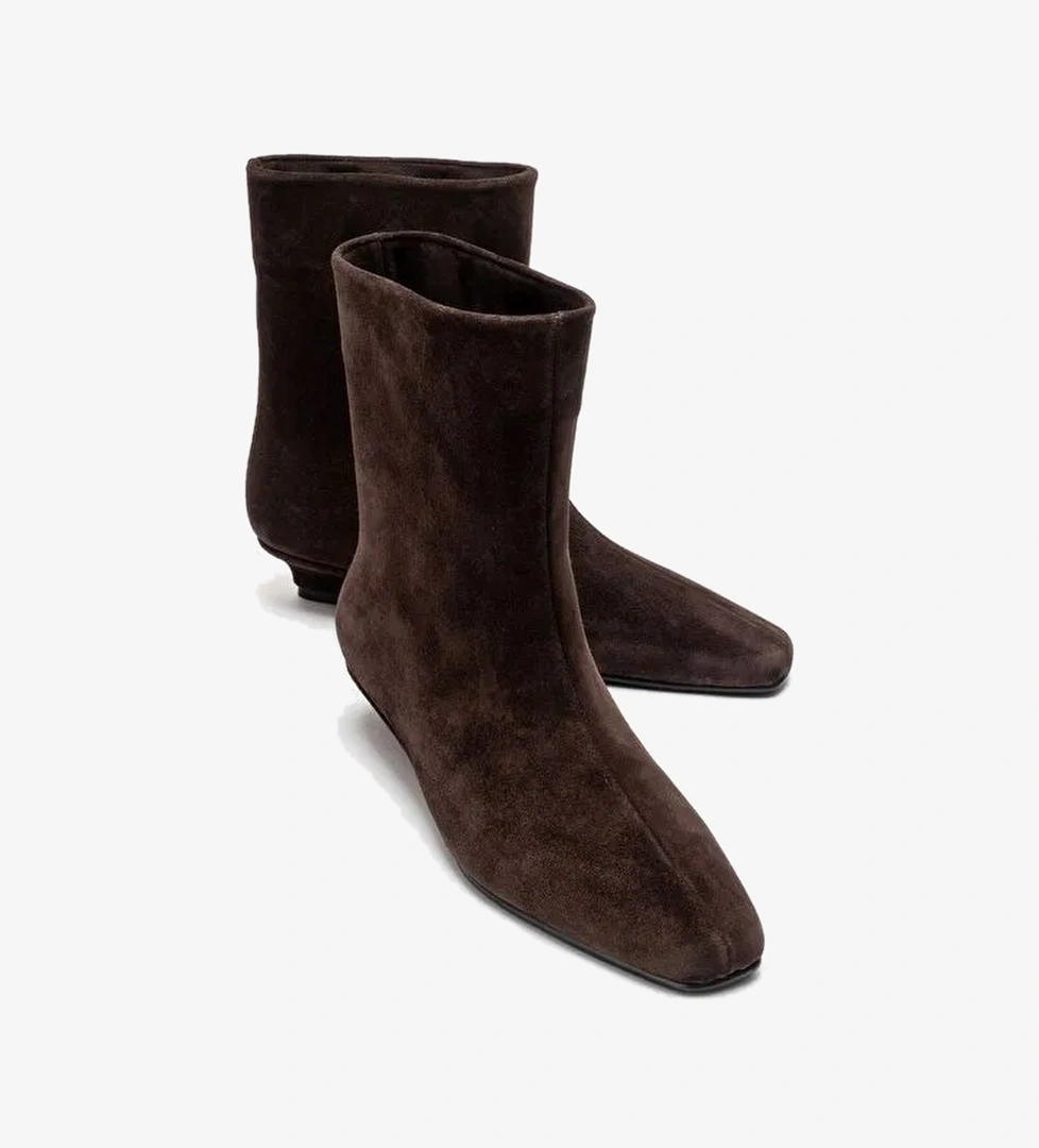 NACHO Kahverengi Süet Hakiki Deri Kadın Bot - Görsel 1