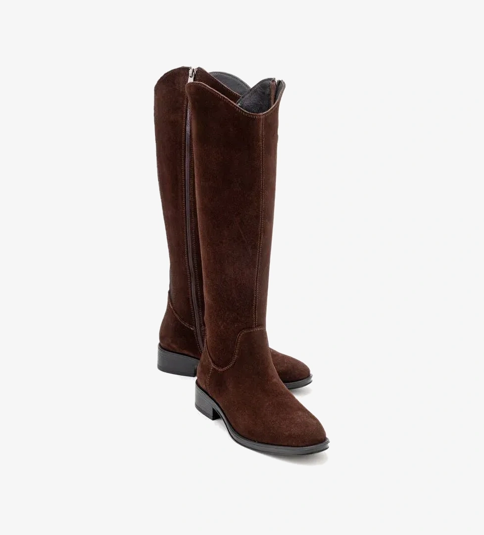 Luvi Shoes Luvi Shoes Belirsiz RUIZ Kahverengi Süet Hakiki Deri Streç Detaylı Kadın Çizme Bot | Boyner Belirsiz - 1. görsel