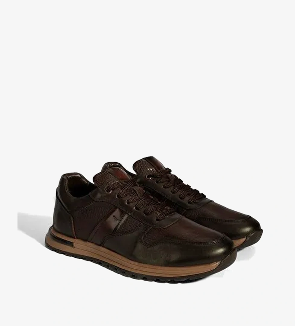 Desa Desa Kahverengi Erkek Kahve Bağcıklı Deri Sneaker | Boyner Kahverengi - 1. görsel