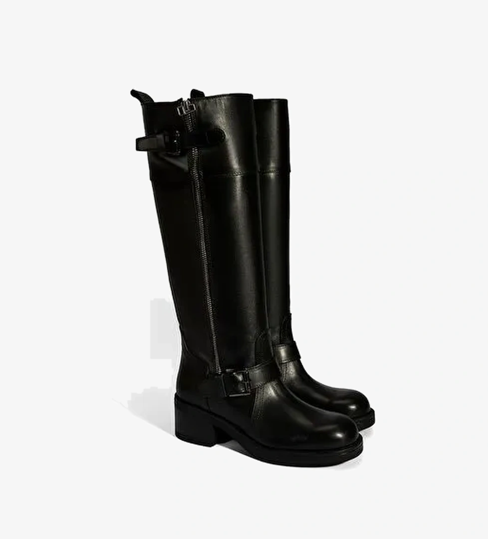 Desa Desa Kadın Siyah Metal Toka Detaylı Deri Çizme Bot | Boyner Siyah - 1. görsel