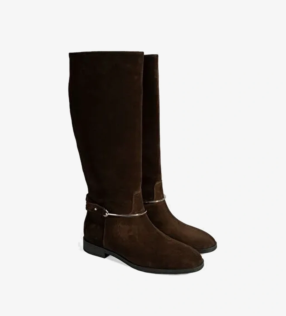 Desa Desa Kahverengi Kadın Kahve Metal Detaylı Deri Süet Çizme Bot | Boyner Kahverengi - 1. görsel