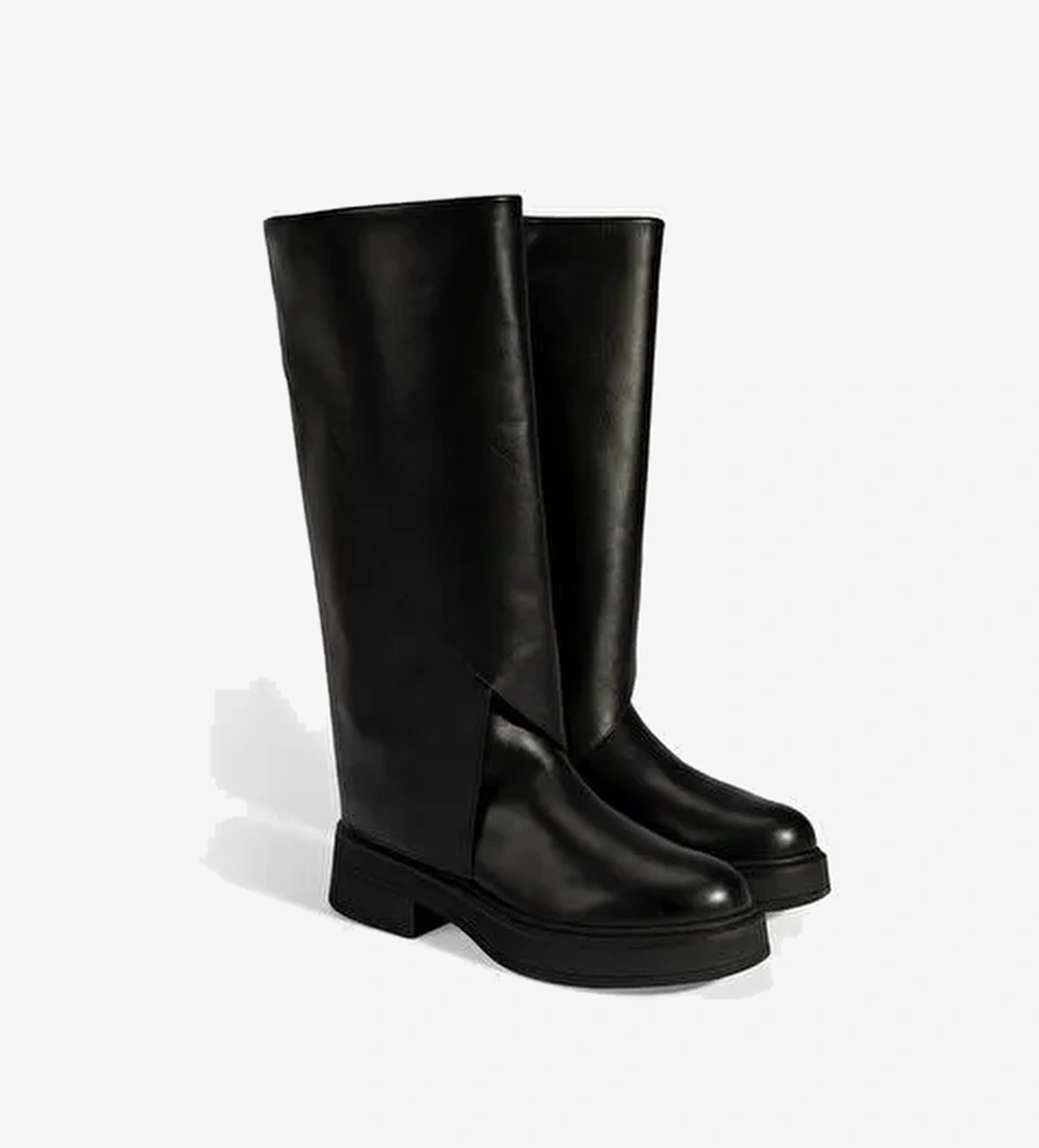 Desa Desa Kadın Siyah Katlama Detaylı Deri Çizme Bot | Boyner Siyah - 1. görsel