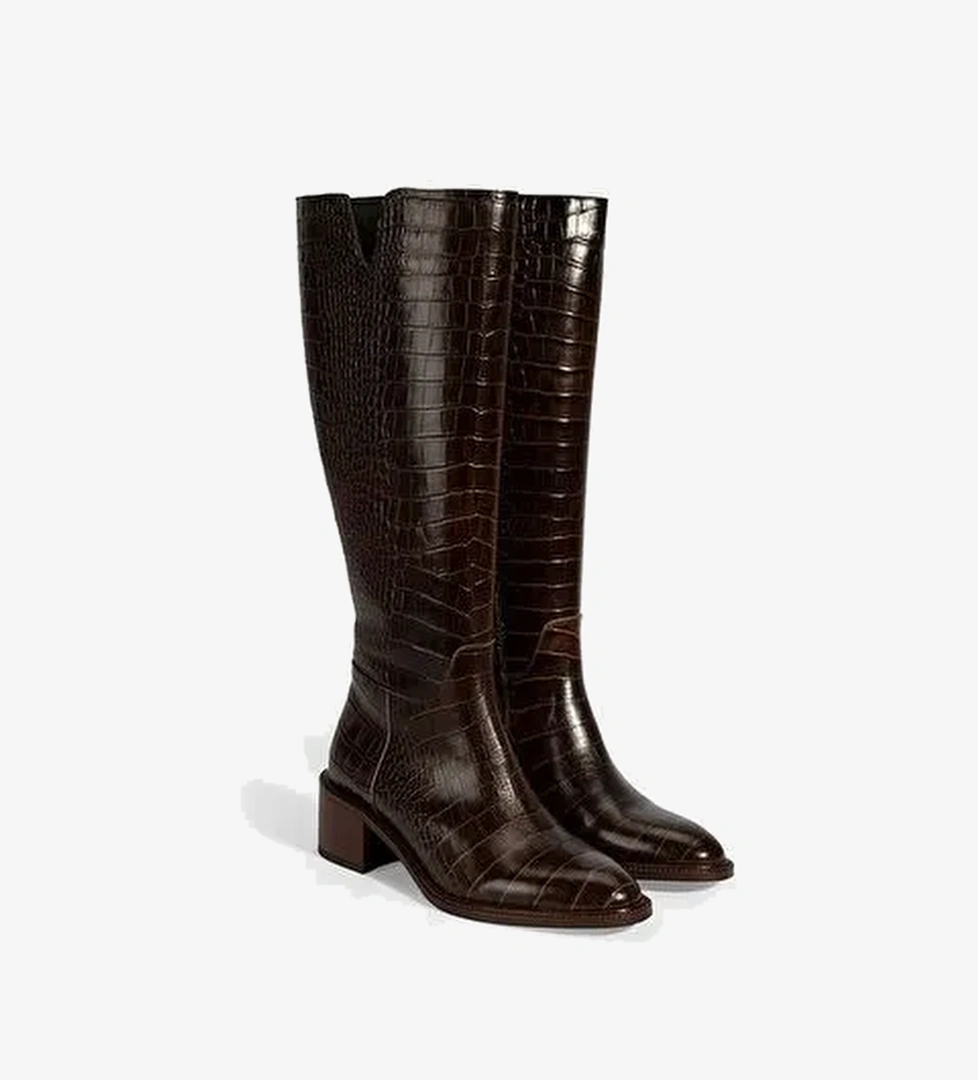 Desa Desa Kahverengi Kadın Kahve Kroko Baskılı Deri Çizme Bot | Boyner Kahverengi - 1. görsel