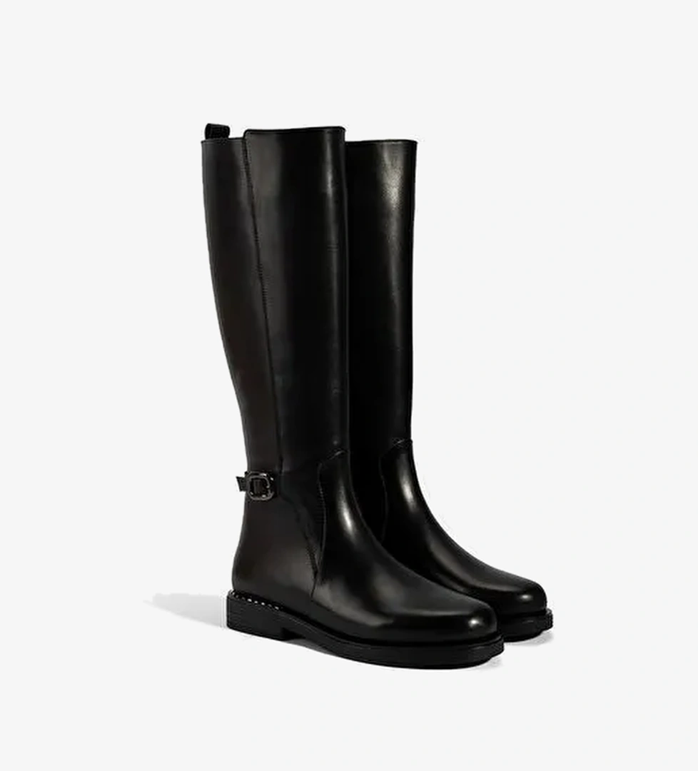 Desa Desa Kadın Siyah Metal Tokalı Kalın Topuklu Deri Çizme Bot | Boyner Siyah - 1. görsel