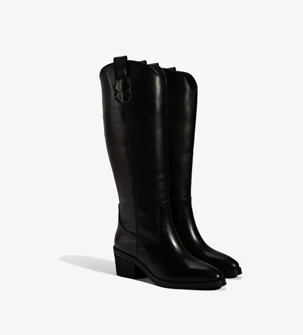 Desa Desa Kadın Siyah Kalın Topuklu Deri Çizme Bot | Boyner Siyah - 1. görsel