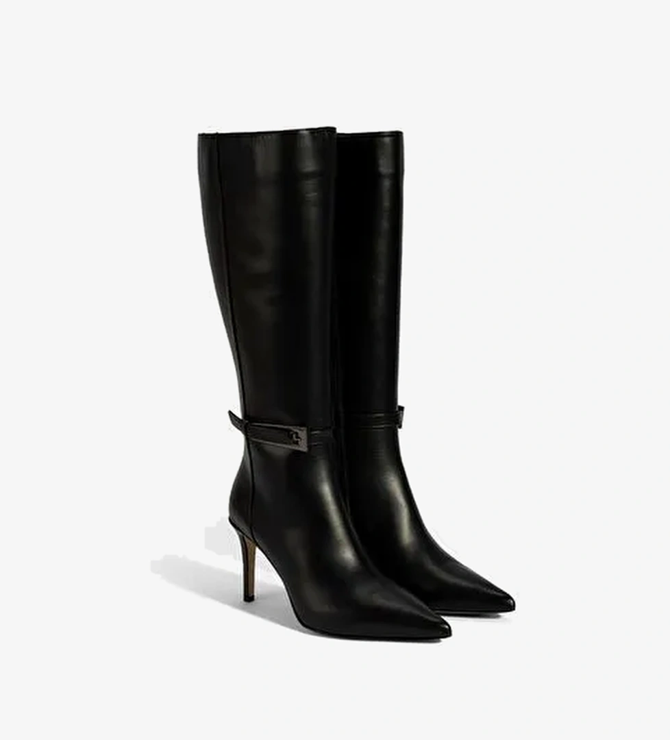 Desa Desa Kadın Siyah Sivri Burunlu İnce Topuklu Deri Çizme Bot | Boyner Siyah - 1. görsel