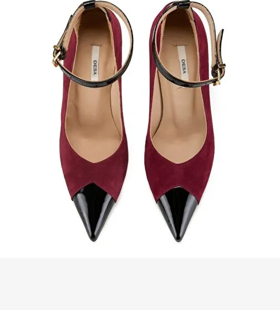 Desa Desa Kadın Bordo Süet Topuklu Abiye Ayakkabı Topuklu Ayakkabı | Boyner Bordo - 1. görsel