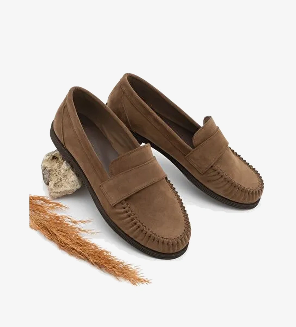 Marjin Marjin Kadın Loafer Makosen Günlük Ayakkabı Margos Taba Süet Basketbol Ayakkabıları | Boyner Taba Süet - 1. görsel