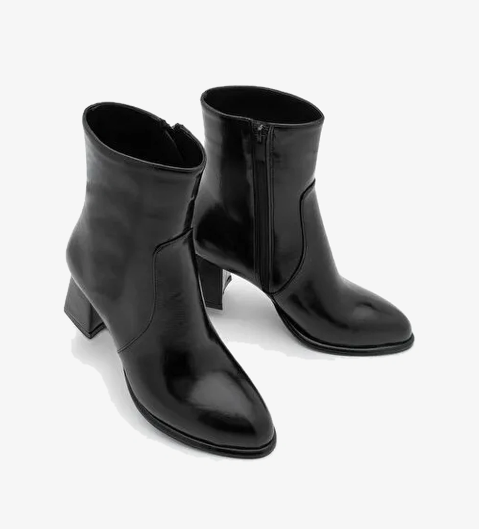 Marjin Marjin Kadın Fermuarlı Sıcak Astar Kalın Topuklu Bot Hersin Siyah | Boyner Siyah - 1. görsel