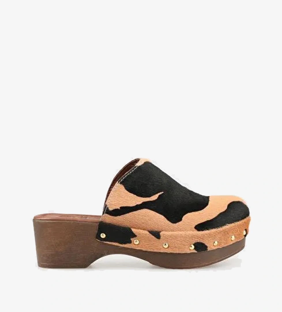 Elle Elle Taba Bej Taba Hayvan Desenli Deri Kadın Terlik Boyner'de! Taba Bej - 1. görsel