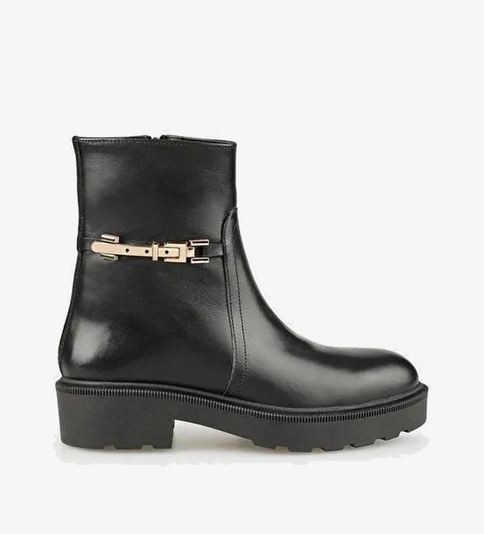 Elle Elle Siyah Deri Kadın Günlük Bot Boyner'de! Siyah - 1. görsel
