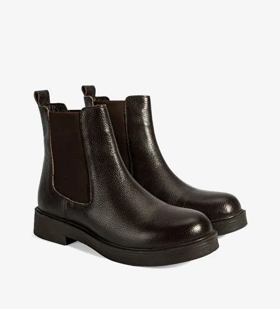 Desa Desa Kahverengi Kadın Kahve Lastik Detaylı Deri Bot Boyner'de! Kahverengi - 1. görsel