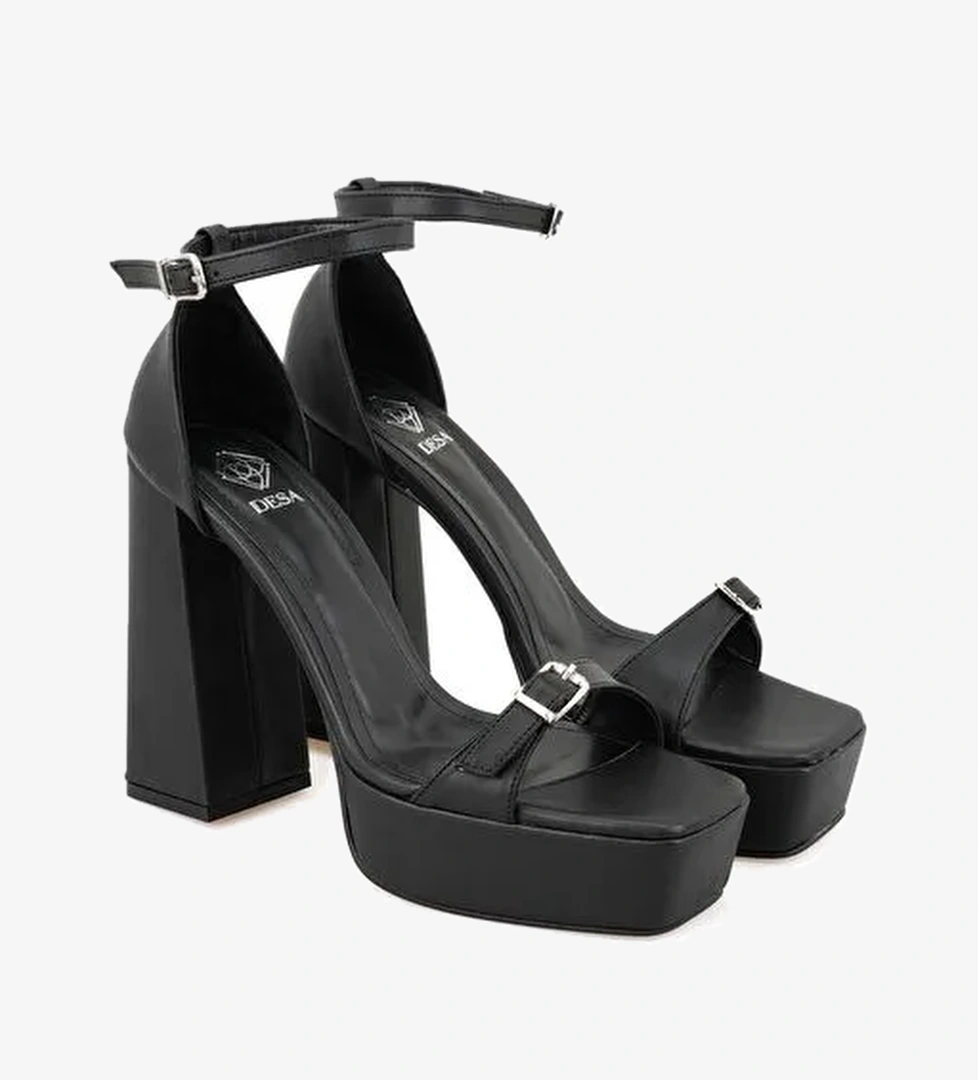 Desa Desa Kadın Siyah Ayarlanabilir Tokalı Topuklu Sandalet Boyner'de! Siyah - 1. görsel