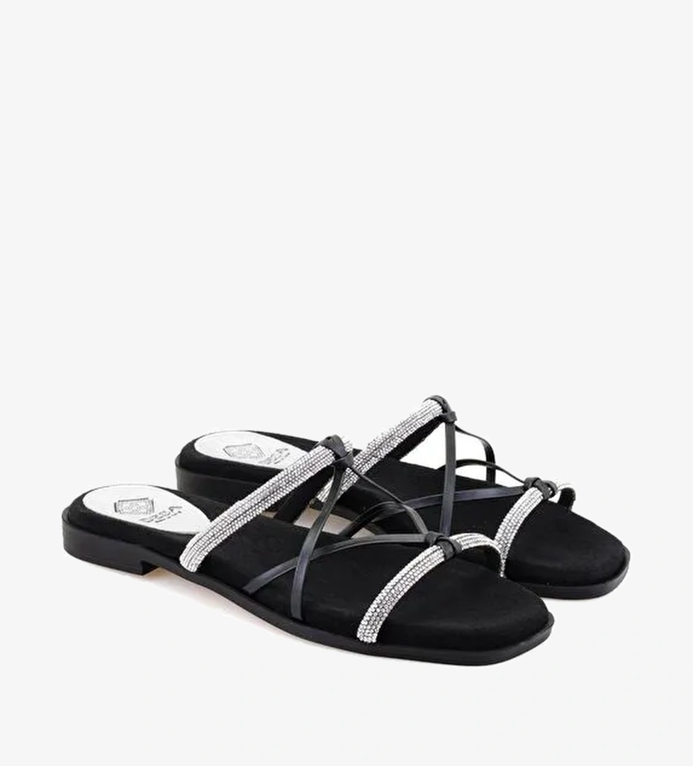 Desa Desa Kadın Siyah Parlak Taşlı Terlik Boyner'de! Siyah - 1. görsel