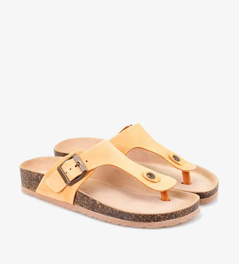 Desa Desa Kadın Sarı Parmak Arası Nubuk Deri Terlik Boyner'de! Sarı - 1. görsel