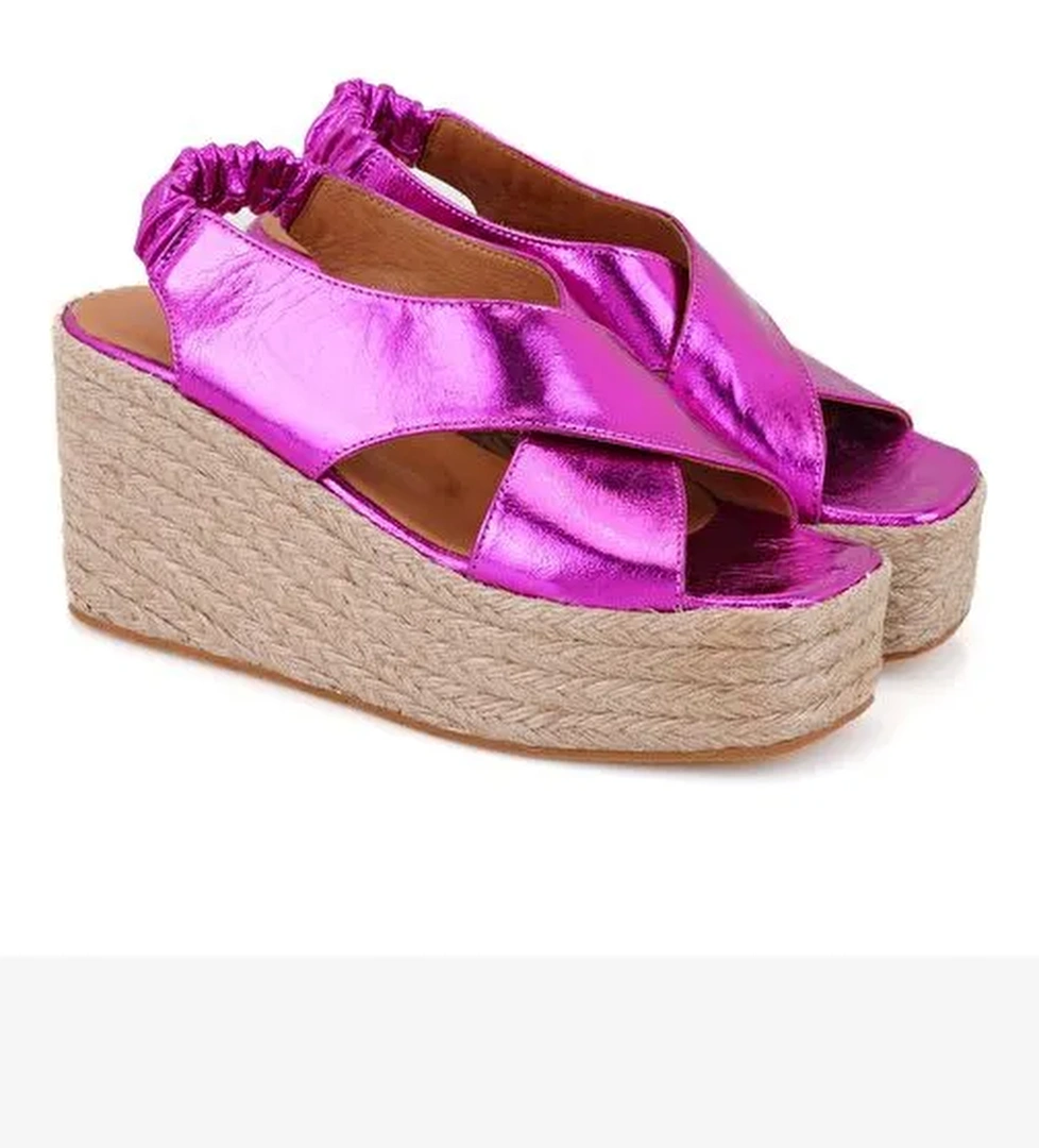 Desa Desa Pembe Kadın Fuşya Dolgu Topuklu Deri Sandalet Boyner'de! Pembe - 1. görsel