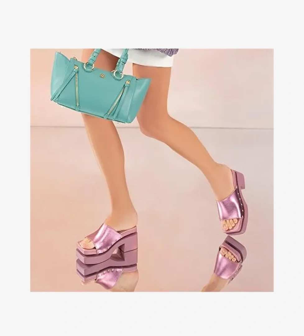 Desa Desa Kadın Pembe Topuklu Deri Terlik Boyner'de! Pembe - 1. görsel