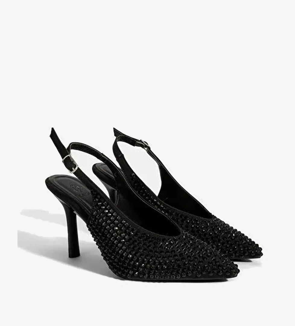 Desa Desa Kadın Siyah Ayarlanabilir Metal Tokalı Taşlı Abiye Ayakkabı Boyner'de! Siyah - 1. görsel