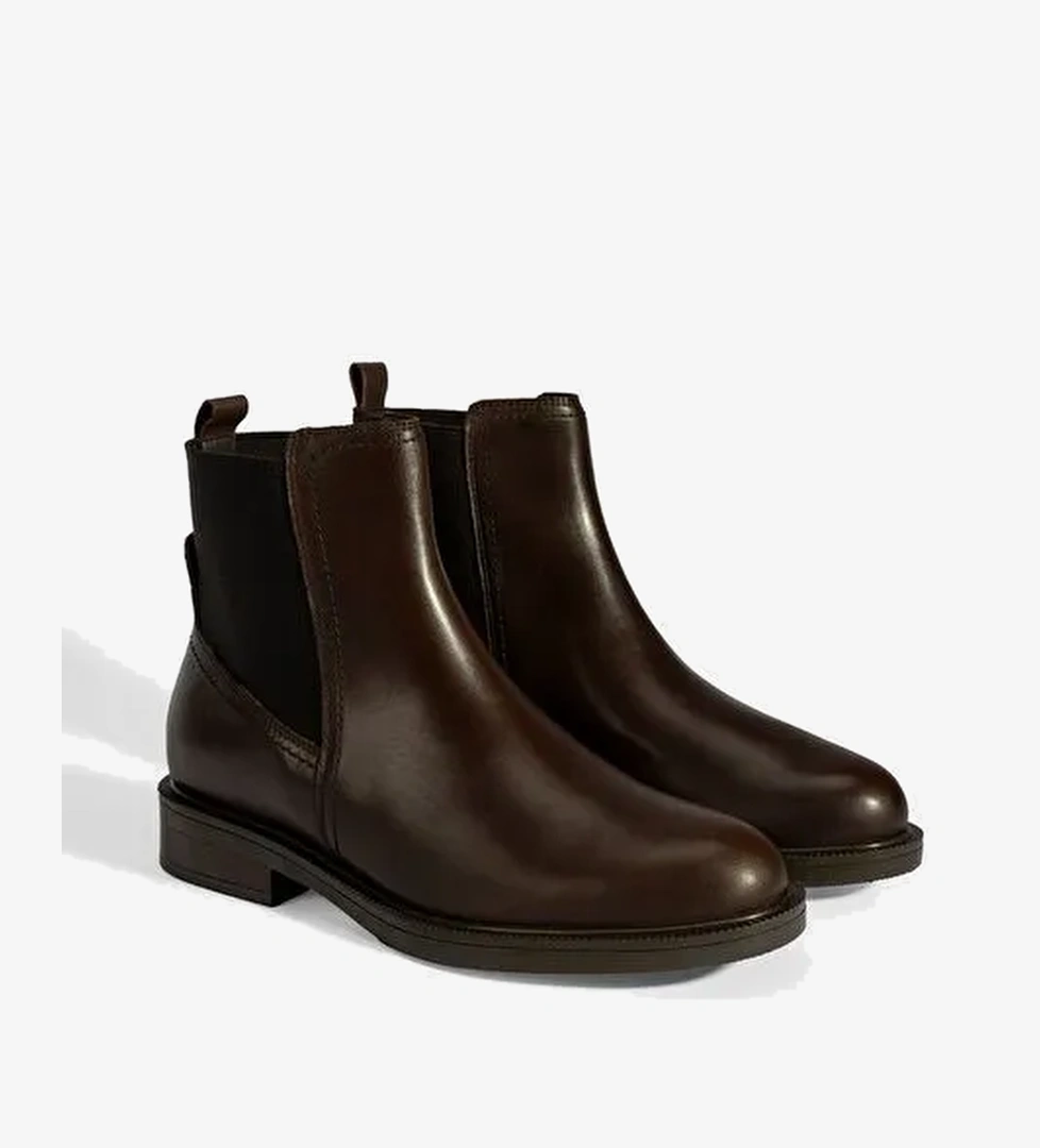 Desa Desa Kahverengi Kadın Kahve Lastik Detaylı Deri Bot Boyner'de! Kahverengi - 1. görsel