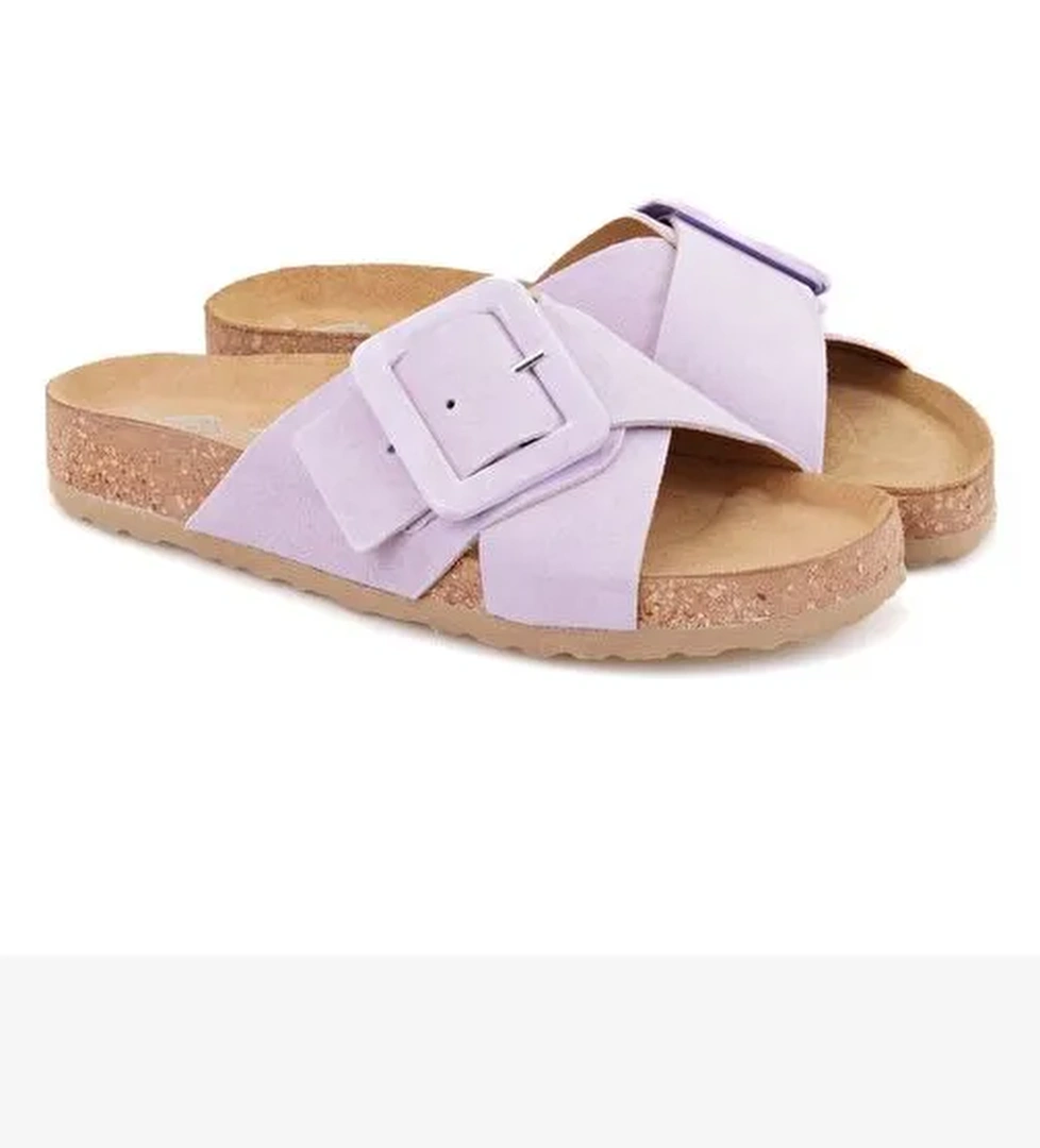 Desa Desa Mor Kadın Lila Ayarlanabilir Süet Deri Terlik Boyner'de! Mor - 1. görsel