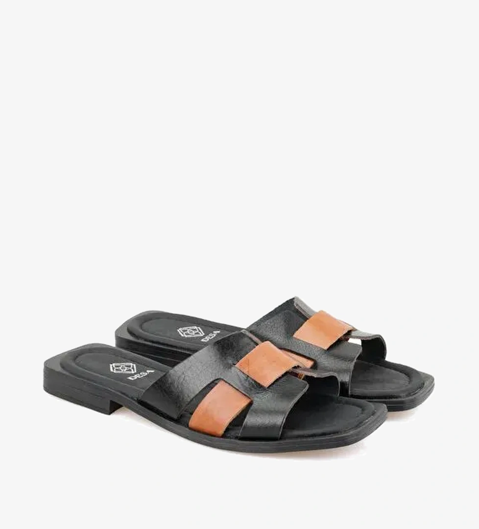 Desa Desa Kadın Siyah Deri Terlik Boyner'de! Siyah - 1. görsel