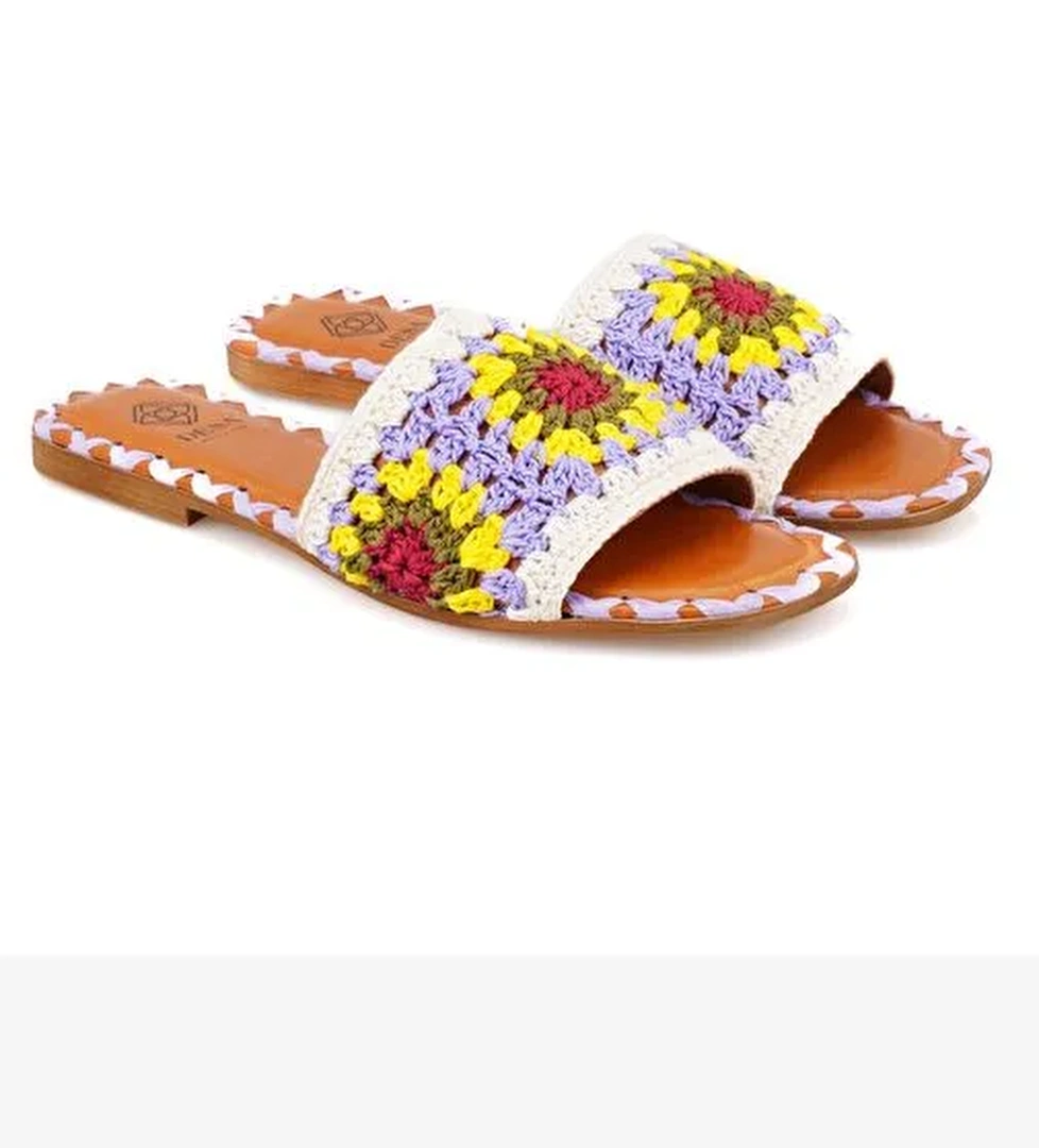 Desa Desa Çok Renkli Kadın Lila Triko Örgülü Terlik Boyner'de! Çok Renkli - 1. görsel