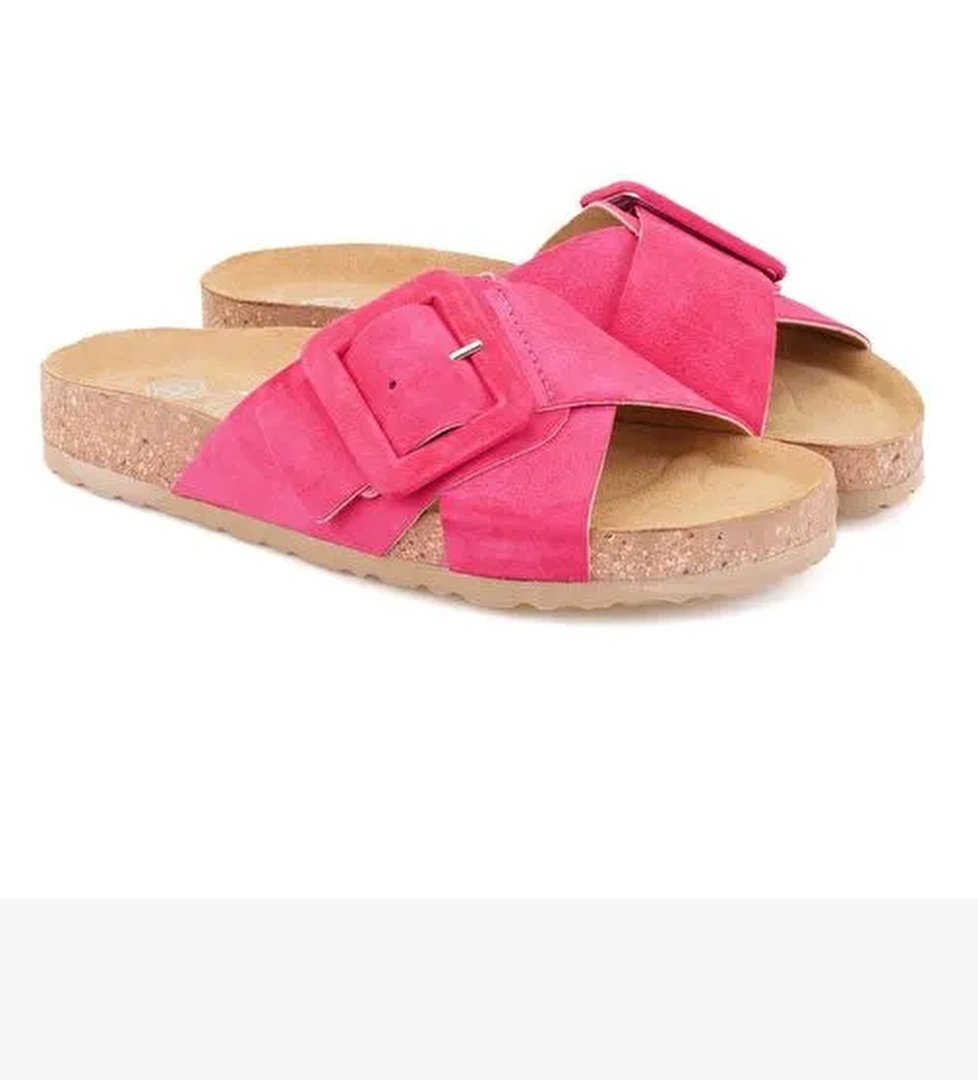 Desa Desa Kadın Pembe Ayarlanabilir Süet Deri Terlik Boyner'de! Pembe - 1. görsel