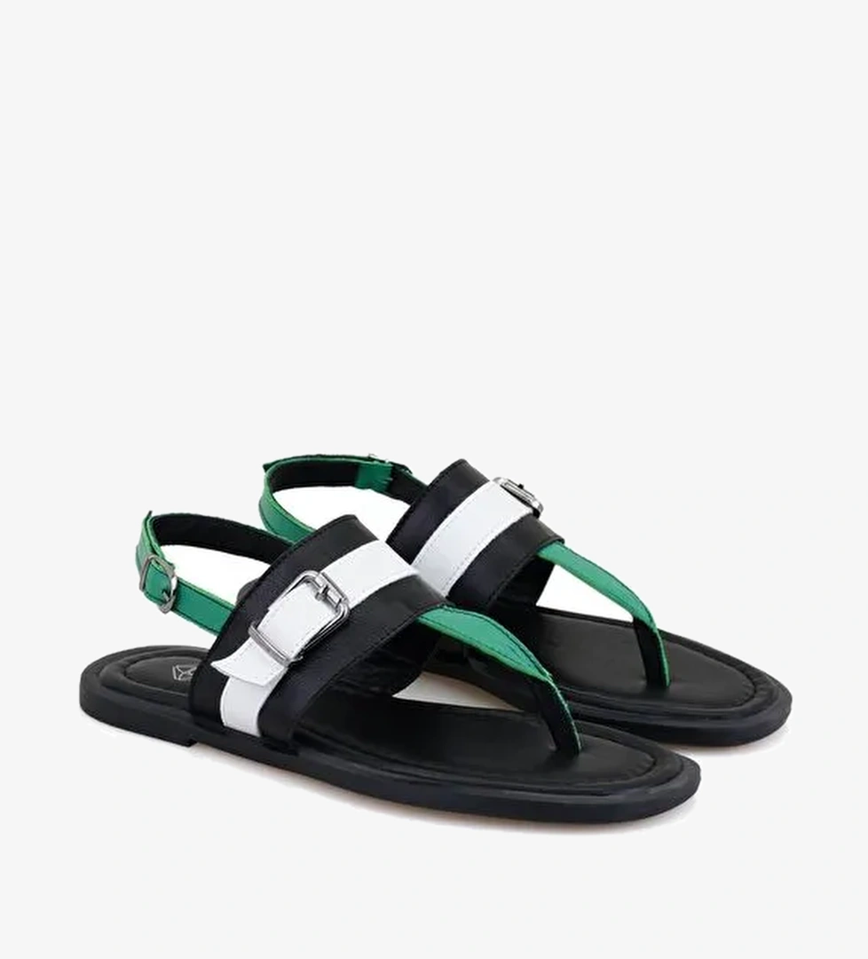 Desa Desa Kadın Siyah Ayarlanabilir Tokalı Deri Terlik Boyner'de! Siyah - 1. görsel