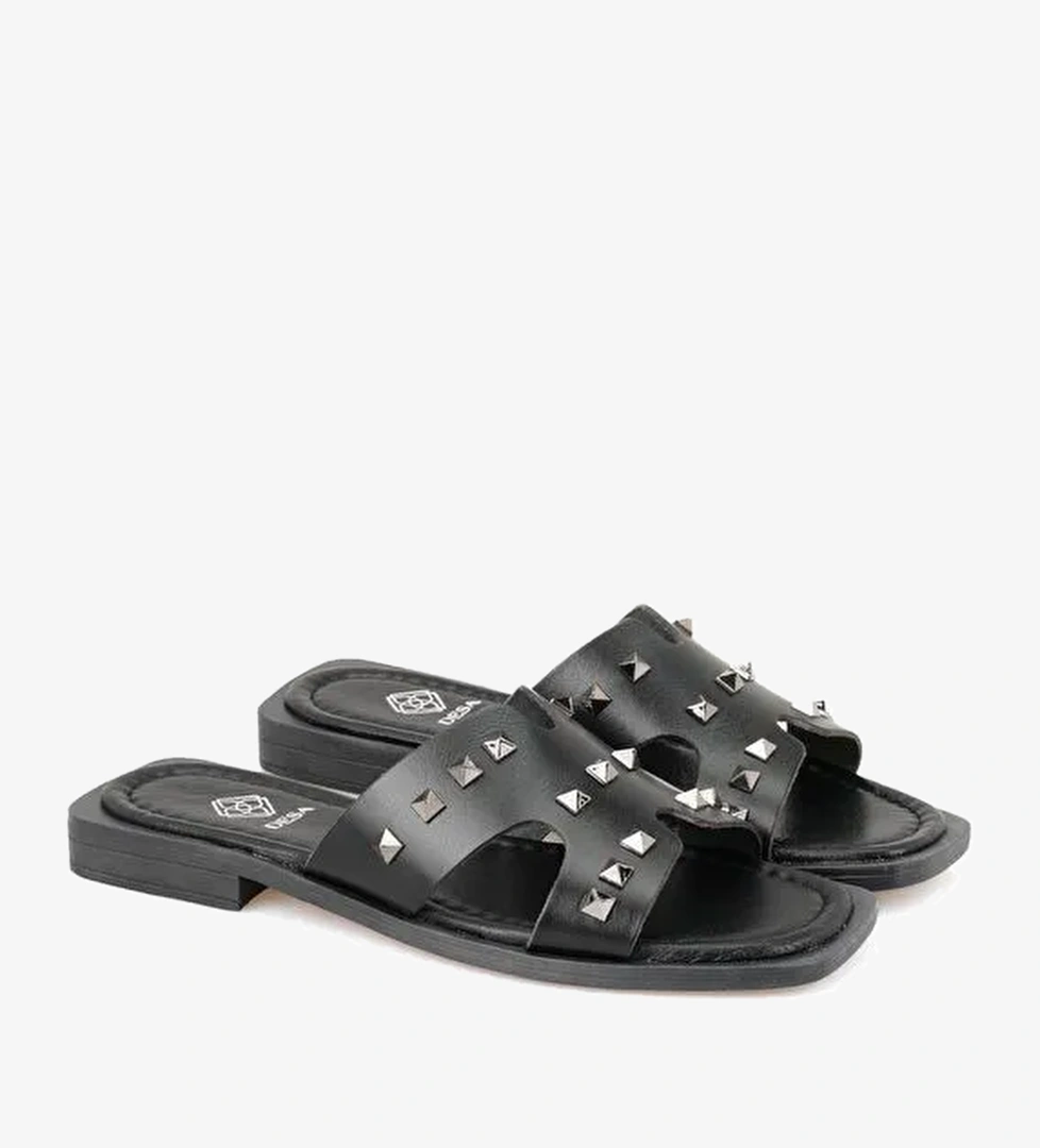 Desa Desa Kadın Siyah Deri Terlik Boyner'de! Siyah - 1. görsel