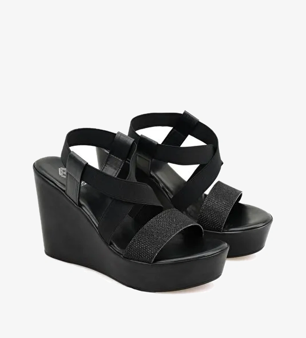 Desa Desa Kadın Siyah Dolgu Topuklu Sandalet Boyner'de! Siyah - 1. görsel