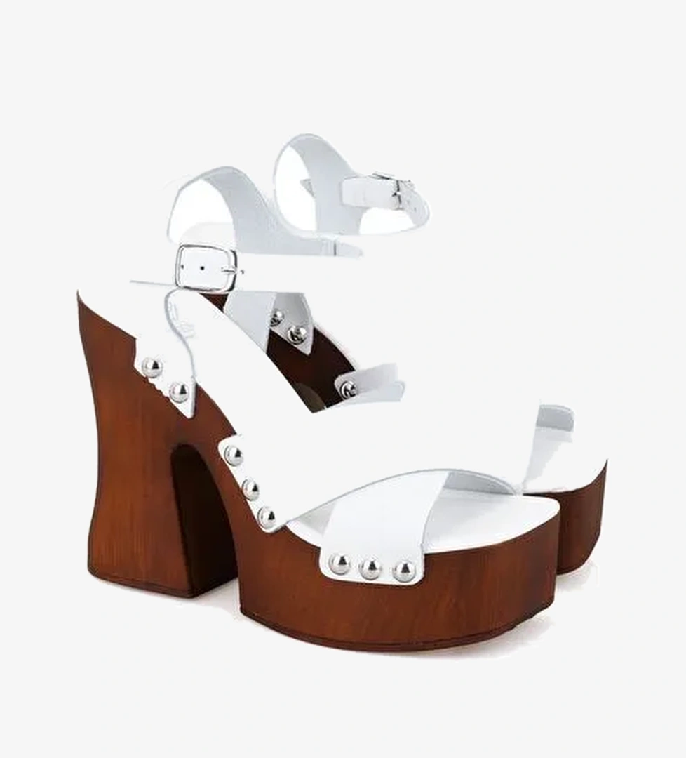 Desa Desa Kadın Beyaz Platform Topuklu Deri Sandalet Boyner'de! Beyaz - 1. görsel