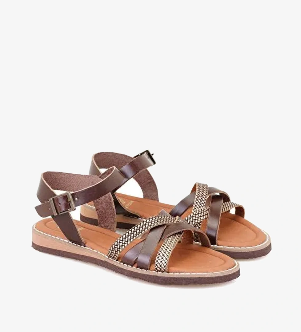 Desa Desa Kahverengi Kadın Kahve Ayarlanabilir Tokalı Deri Sandalet Boyner'de! Kahverengi - 1. görsel