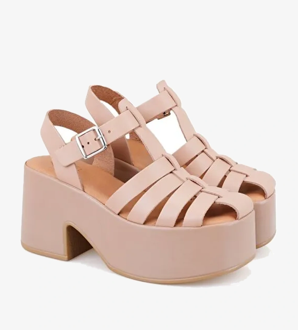 Desa Desa Kadın Pembe Dolgu Topuklu Deri Sandalet Boyner'de! Pembe - 1. görsel