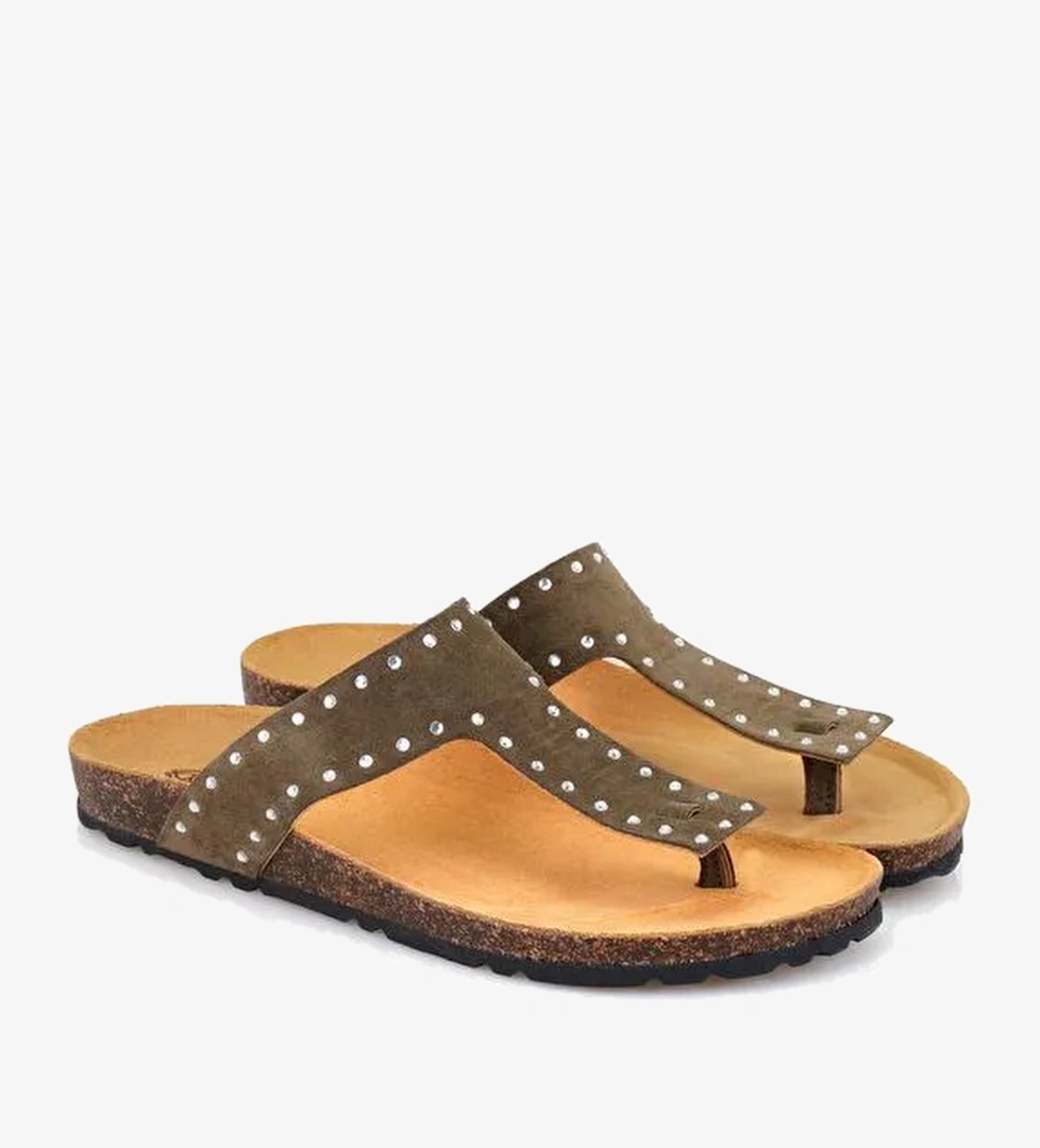 Desa Desa Kadın Yeşil Parmak Arası Süet Deri Terlik Boyner'de! Yeşil - 1. görsel