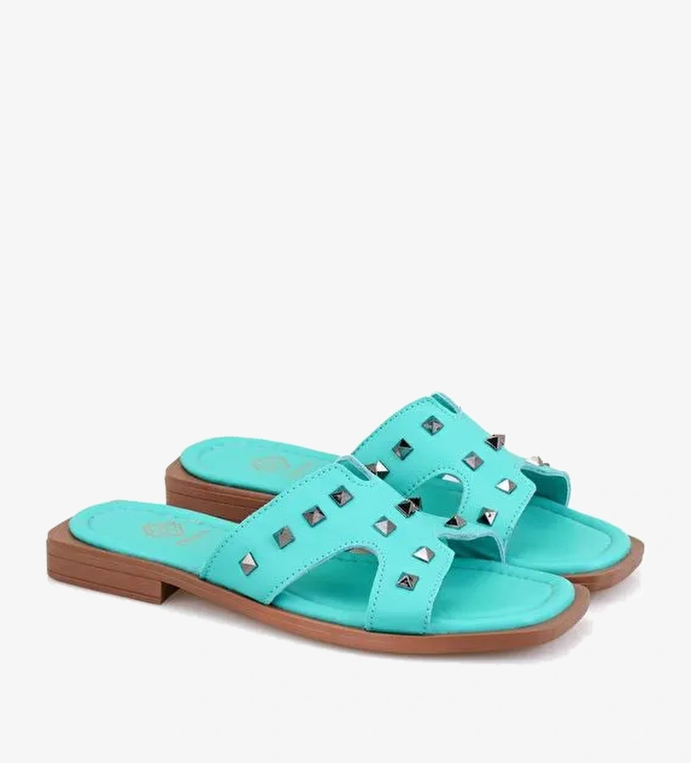 Desa Desa Yeşil Kadın Turkuaz Deri Terlik Boyner'de! Yeşil - 1. görsel