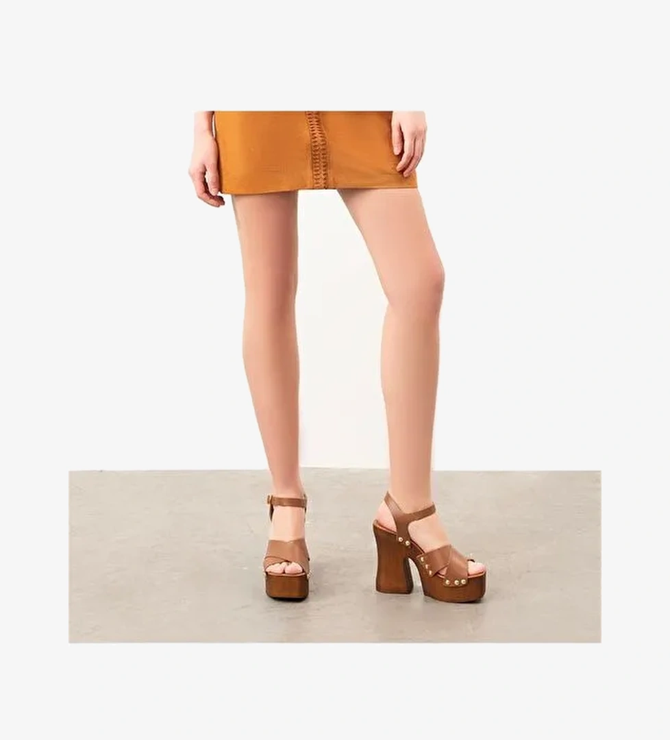 Desa Desa Kahverengi Kadın Kahve Platform Topuklu Deri Sandalet Boyner'de! Kahverengi - 1. görsel