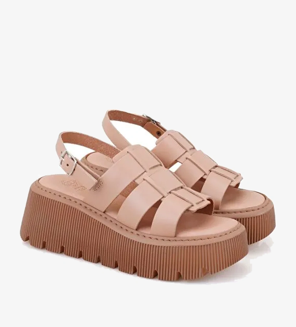 Desa Desa Kadın Pembe Dolgu Tabanlı Deri Sandalet Boyner'de! Pembe - 1. görsel