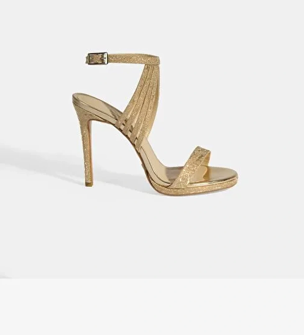 Desa Desa Altın Kadın Gold Simli Bantlı Topuklu Abiye Sandalet Boyner'de! Altın - 1. görsel