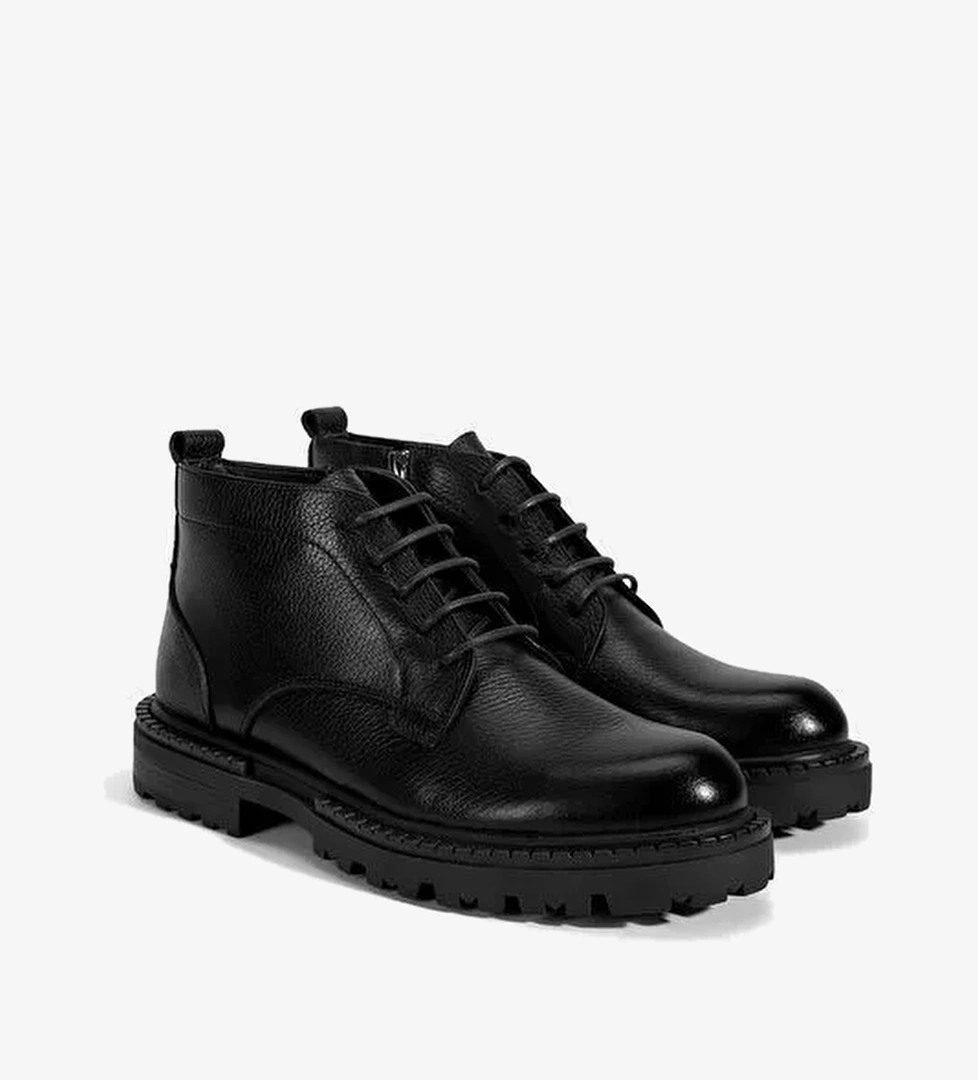 Desa Desa Erkek Siyah Bağcıklı Kalın Tabanlı Deri Postal Bot Boyner'de! Siyah - 1. görsel