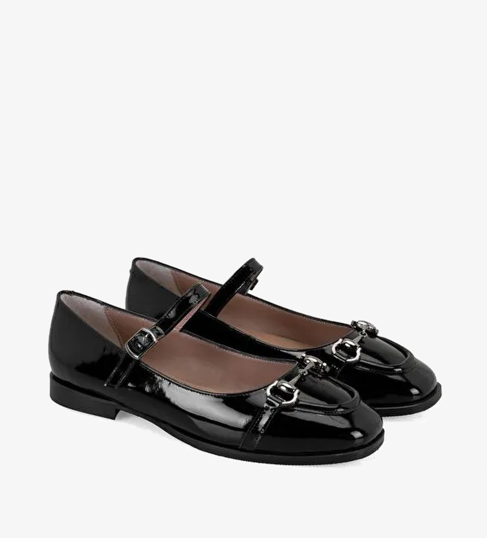 Desa Desa Kadın Siyah Zincir Detaylı Mary Jane Rugan Deri Babet Boyner'de! Siyah - 1. görsel