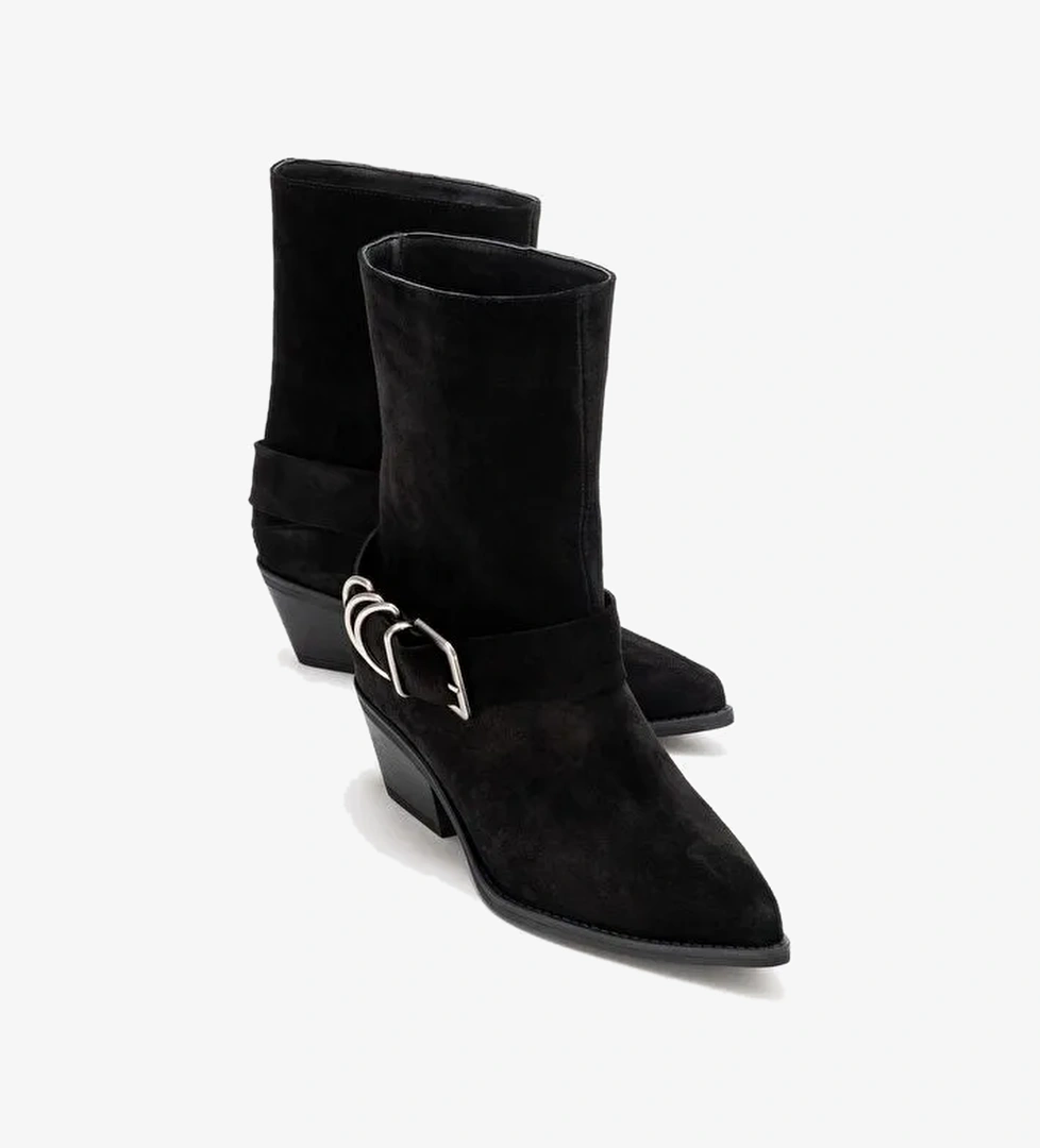 Luvi Shoes Luvi Shoes Belirsiz VELMOR Siyah Süet Hakiki Deri Tokalı Kadın Western Bot Boyner'de! Belirsiz - 1. görsel