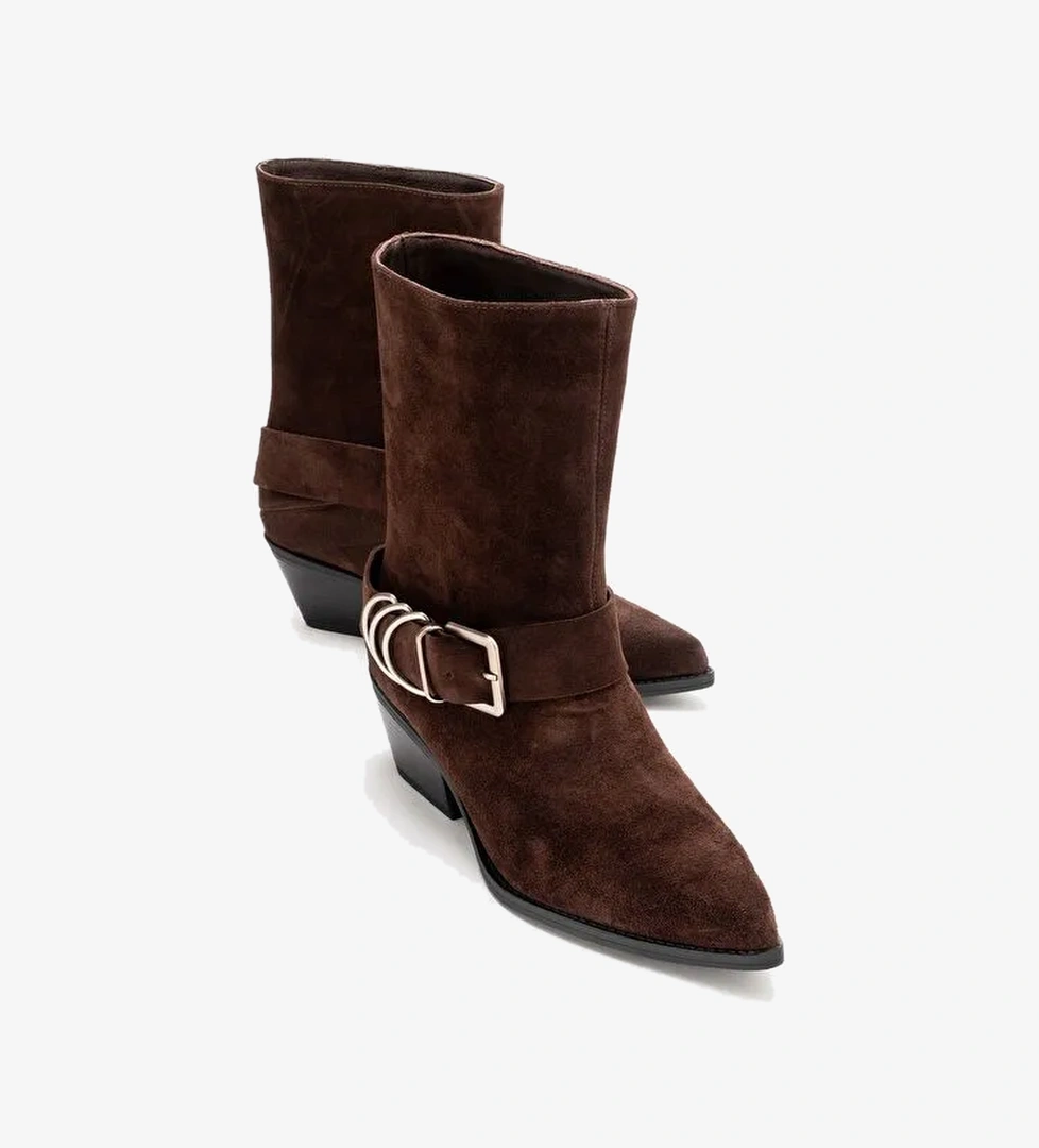 Luvi Shoes Luvi Shoes Belirsiz VELMOR Kahverengi Süet Hakiki Deri Tokalı Kadın Western Bot Boyner'de! Belirsiz - 1. görsel