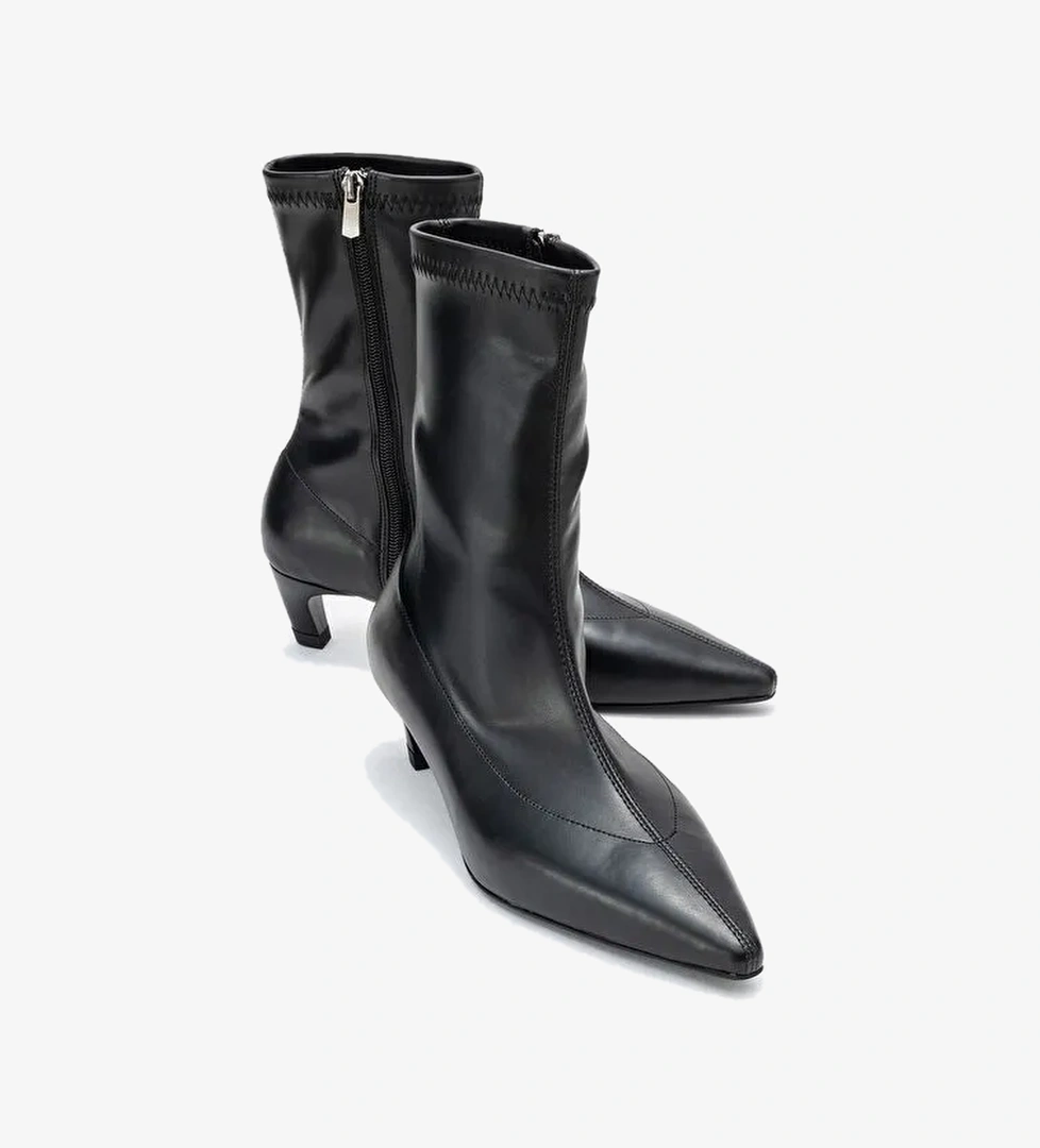 Luvi Shoes Luvi Shoes ALORA Siyah Streç Kadın Kısa Topuklu Bot Boyner'de! Siyah - 1. görsel