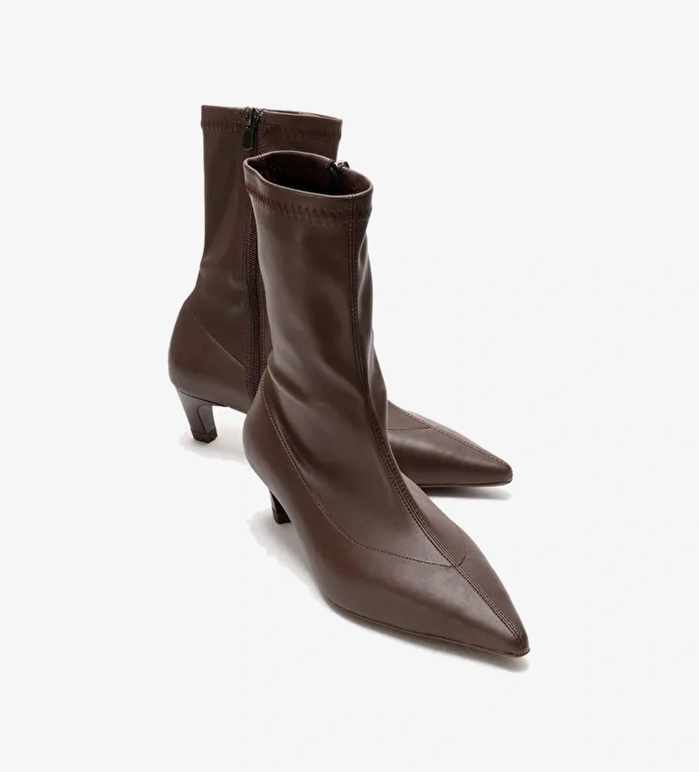 Luvi Shoes Luvi Shoes ALORA Kahverengi Streç Kadın Kısa Topuklu Bot Boyner'de! Kahverengi - 1. görsel