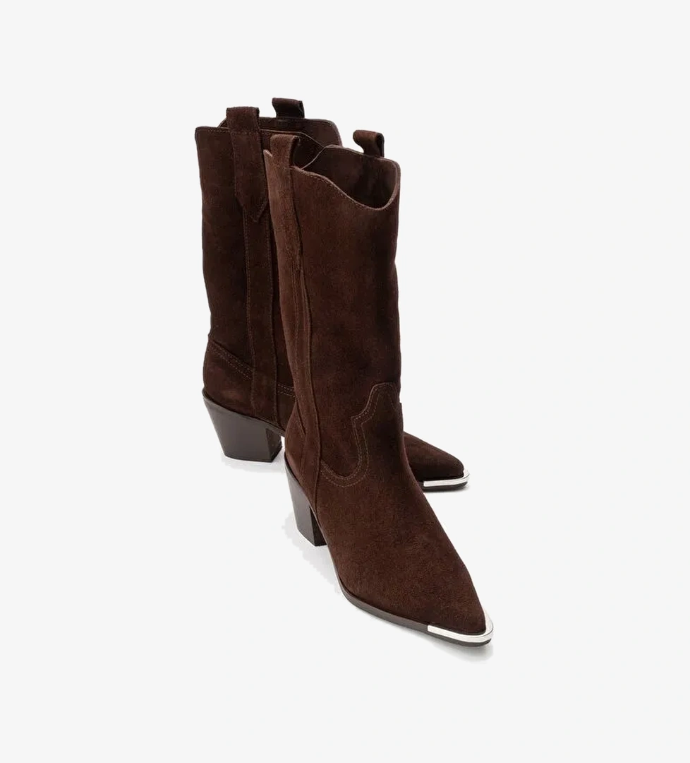 Luvi Shoes Luvi Shoes Belirsiz ALVI Kahverengi Süet Hakiki Deri Metal Detaylı Kadın Western Bot Boyner'de! Belirsiz - 1. görsel